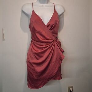 New Hello Molly Size Xs If The Gown Fits Satin Mini Wrap Dress